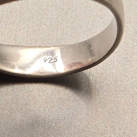 VTG Elle Sterling Silver Ruby Lab Diamond Band Ring Size 9 Wavy 4.13g - Picture 6 of 14